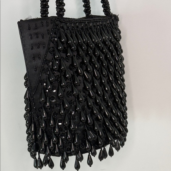 Vintage La Regale Stunning Black Beaded Handbag - Picture 9 of 11